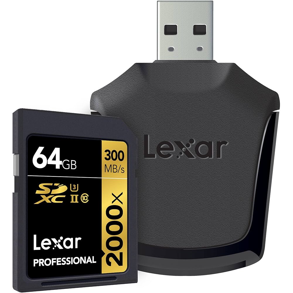 Lexar - Lexar 64GB SDXC 2000X UHS II 2個&amp;リーダー Amazon.com: Lexar Professional 2000x 64GB SDXC UHS-II Memory